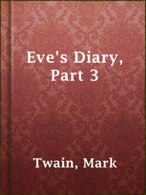 cover image of Eve's Diary, Part 3